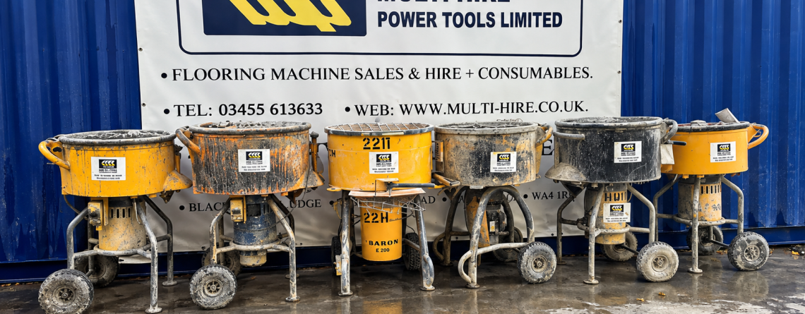 Floor screed mixers available for hire from Multi-Hire
